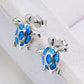 Opal Turtle Platinum-Plated Stud Earrings