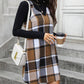 Plaid V-Neck Wide Strap Tank Dress