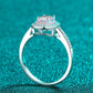 1 Carat Moissanite 925 Sterling Silver Halo Ring