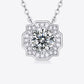 1 Carat Moissanite Flower Shape Pendant Chain Necklace