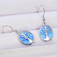 Opal Blue Platinum-Plated Drop Earrings