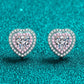 Moissanite Heart-Shaped Stud Earrings