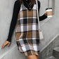 Plaid V-Neck Wide Strap Tank Dress