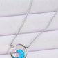 Opal Wave Pendant Necklace