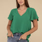 Woven Airflow Flutter Sleeve Top