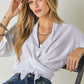 Solid V Neck Long Sleeve Top